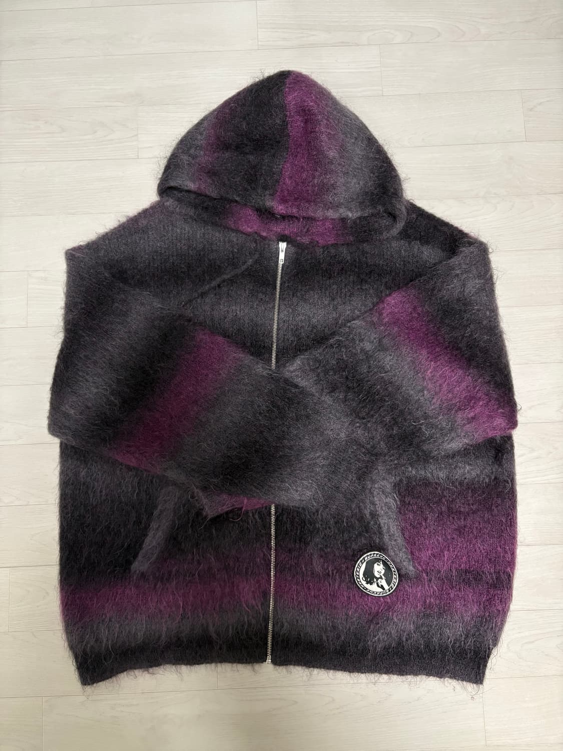 슈프림 히스테릭글래머 모헤어 집업 후드 스웨터 xxl 블랙 24fw 상품이미지2