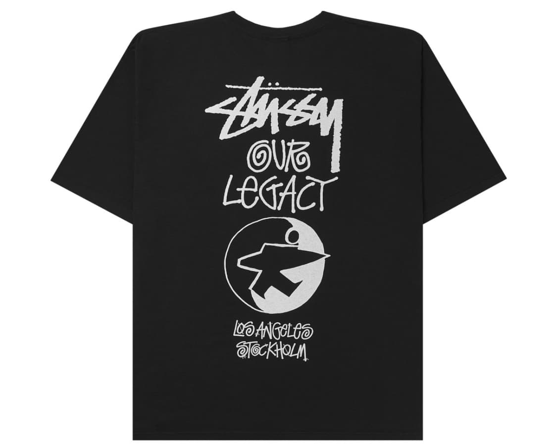 스투시 x 아워레가시 서프맨 피그먼트 다이드 티셔츠 블랙 상품이미지2