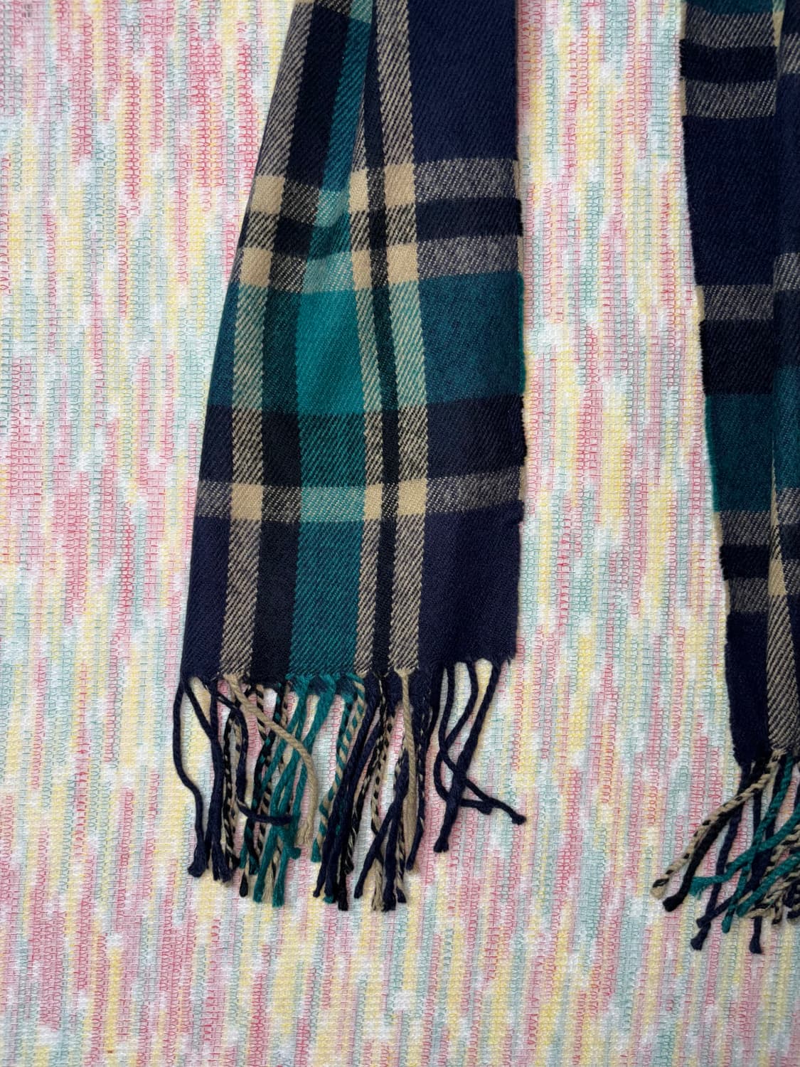 블루 체크 머플러 상품이미지4