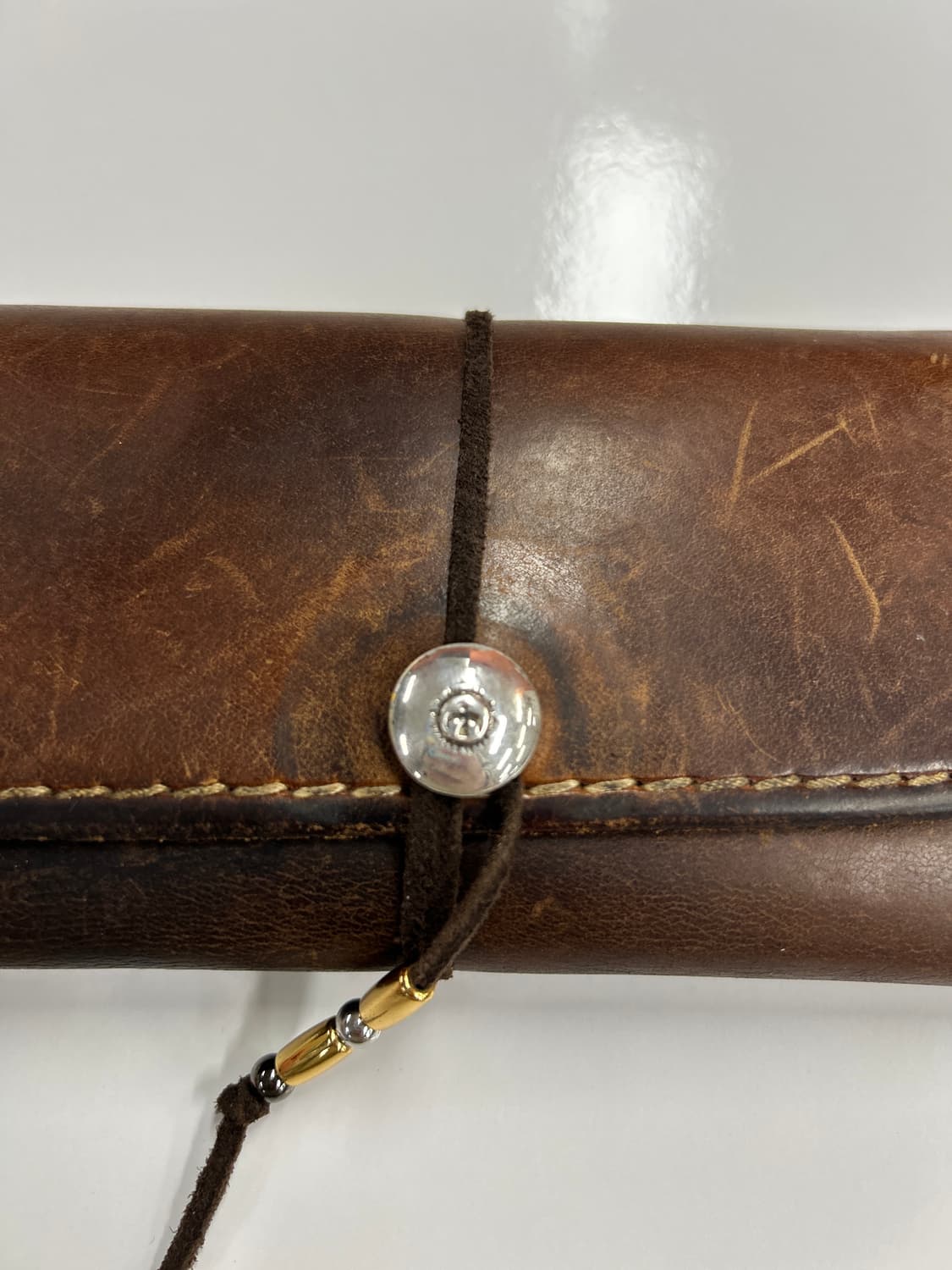 GOROS 고로스 네츄럴 브라운 새들레더 이글콘초 중지갑 상품이미지5