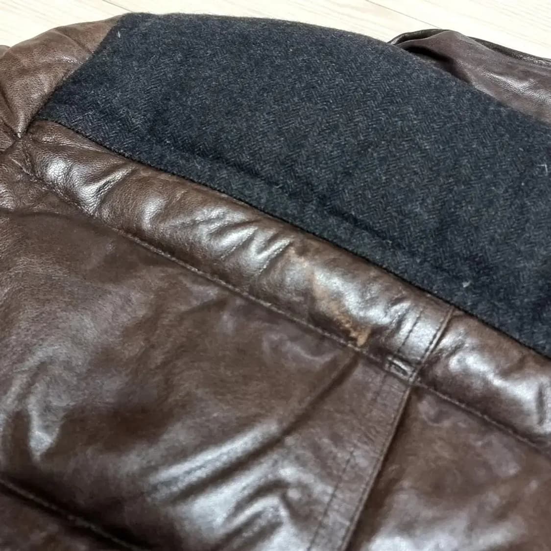 코오롱 시리즈(series) 양가죽 오리털 패딩 점퍼 브라운 남성(95) 상품이미지8