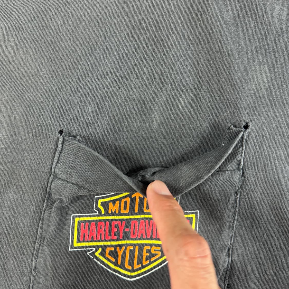 빈티지 90s Harley Davidson 할리데이비슨 포켓 로고 티셔츠 상품이미지4