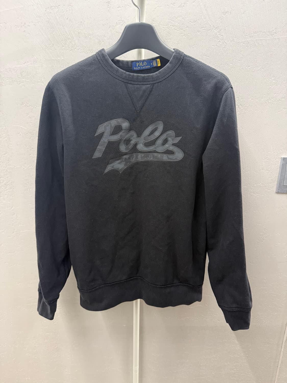 폴로 랄프로렌 톤온톤 로고 기모 맨투맨 블랙 상품이미지2