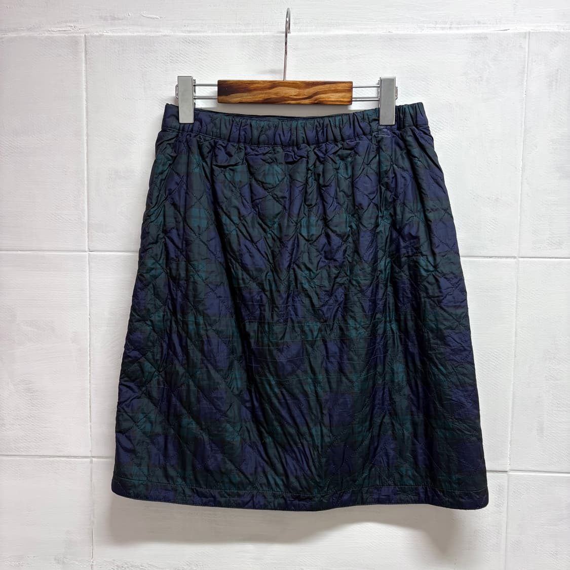 타탄 체크 퀼팅 랩 기모 미니 스커트  상품이미지5