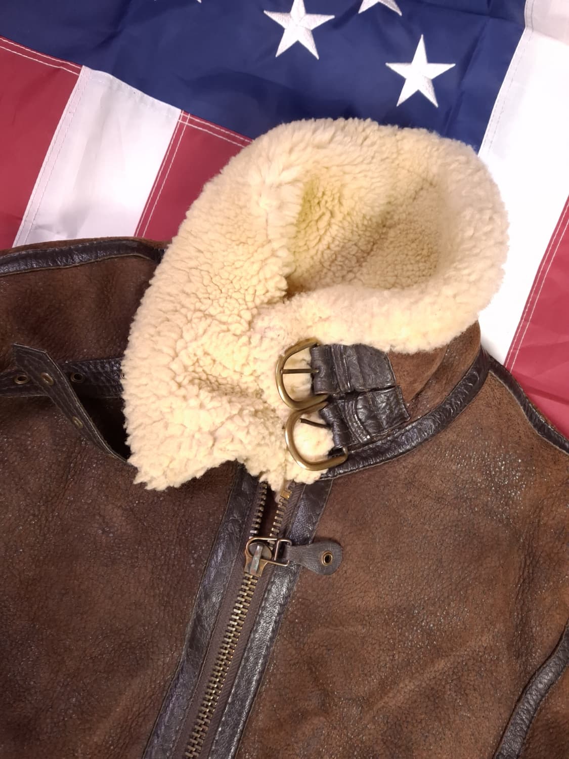 90's 미공군 B-3 TYPE 리얼레더 항공폭격기 무스탕 상품이미지4