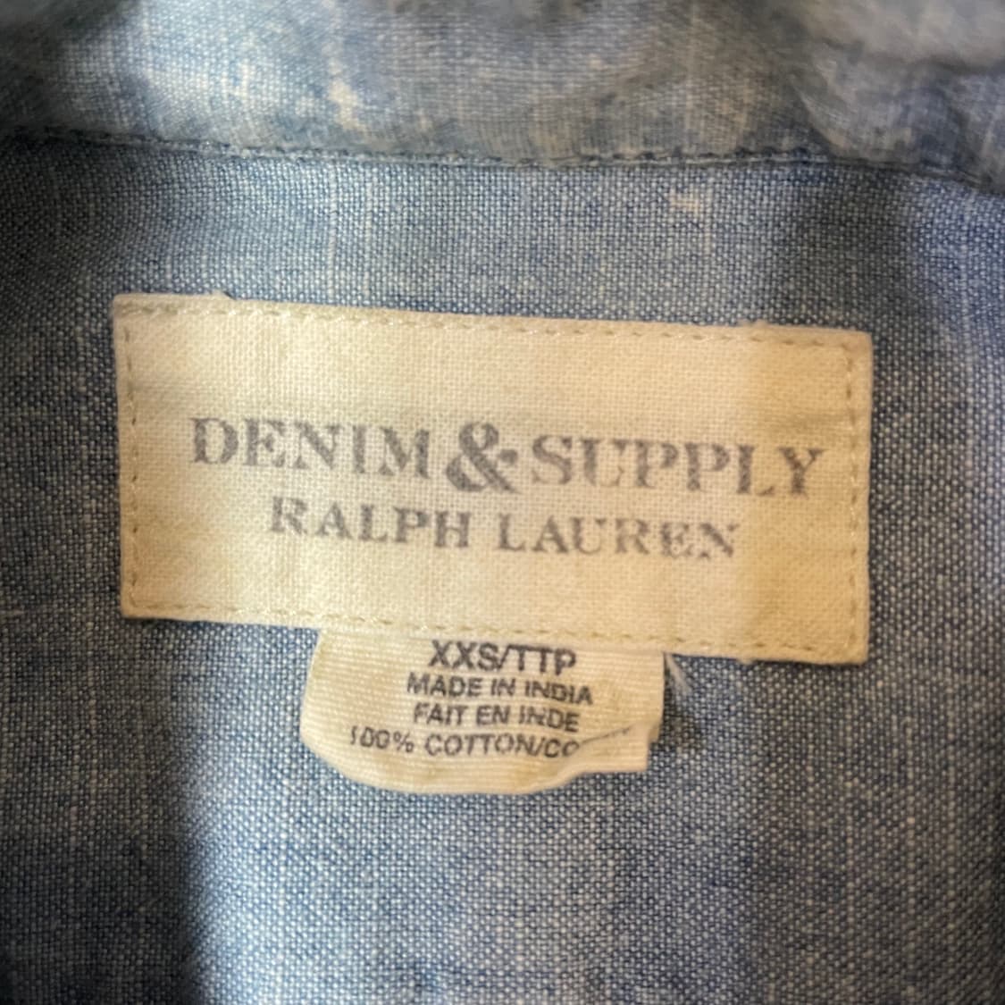 데님 앤 서플라이 랄프로렌 투포켓 데님 긴팔 셔츠 XXS 상품이미지5