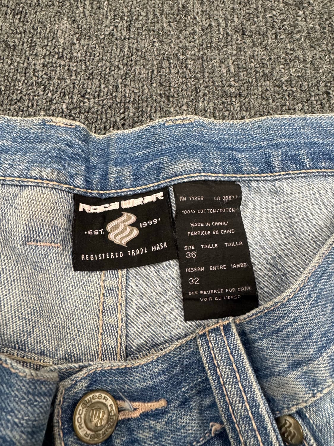 36) 로카웨어 빈티지 y2k 핸드드로잉 커스텀 연청 힙합팬츠 상품이미지5