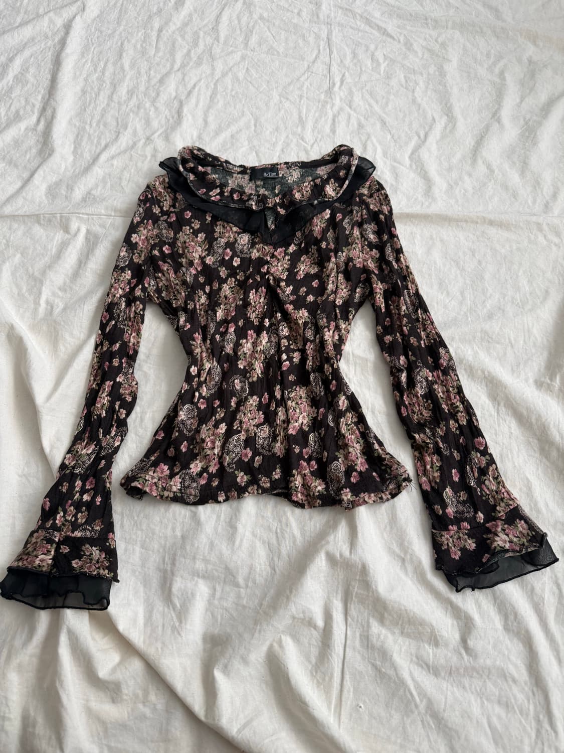 딥브라운 플로랄 페어리 탑 상품이미지1