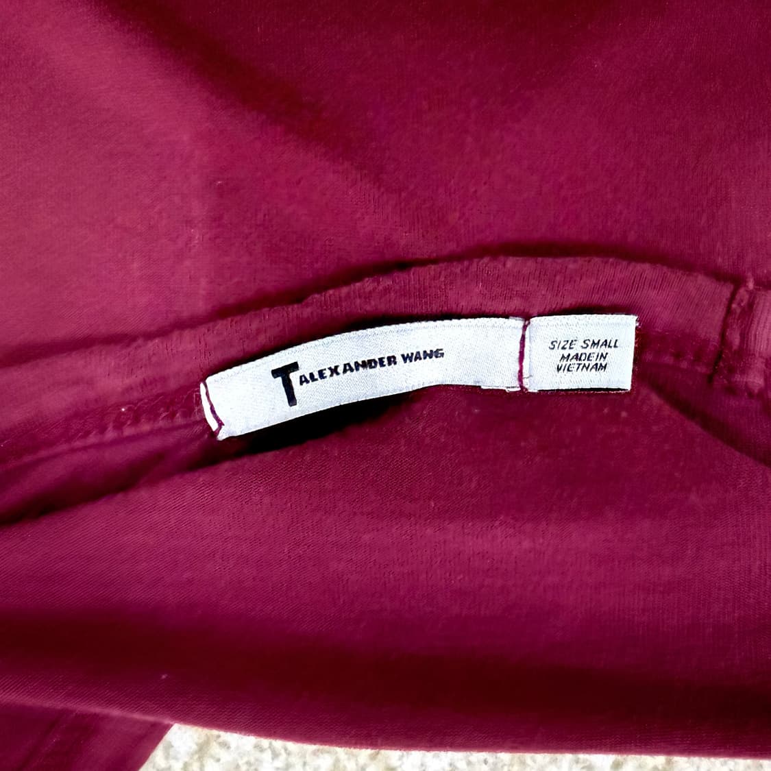 S 알렉산더왕 버건디 유넥 반팔티 0213T1 상품이미지4