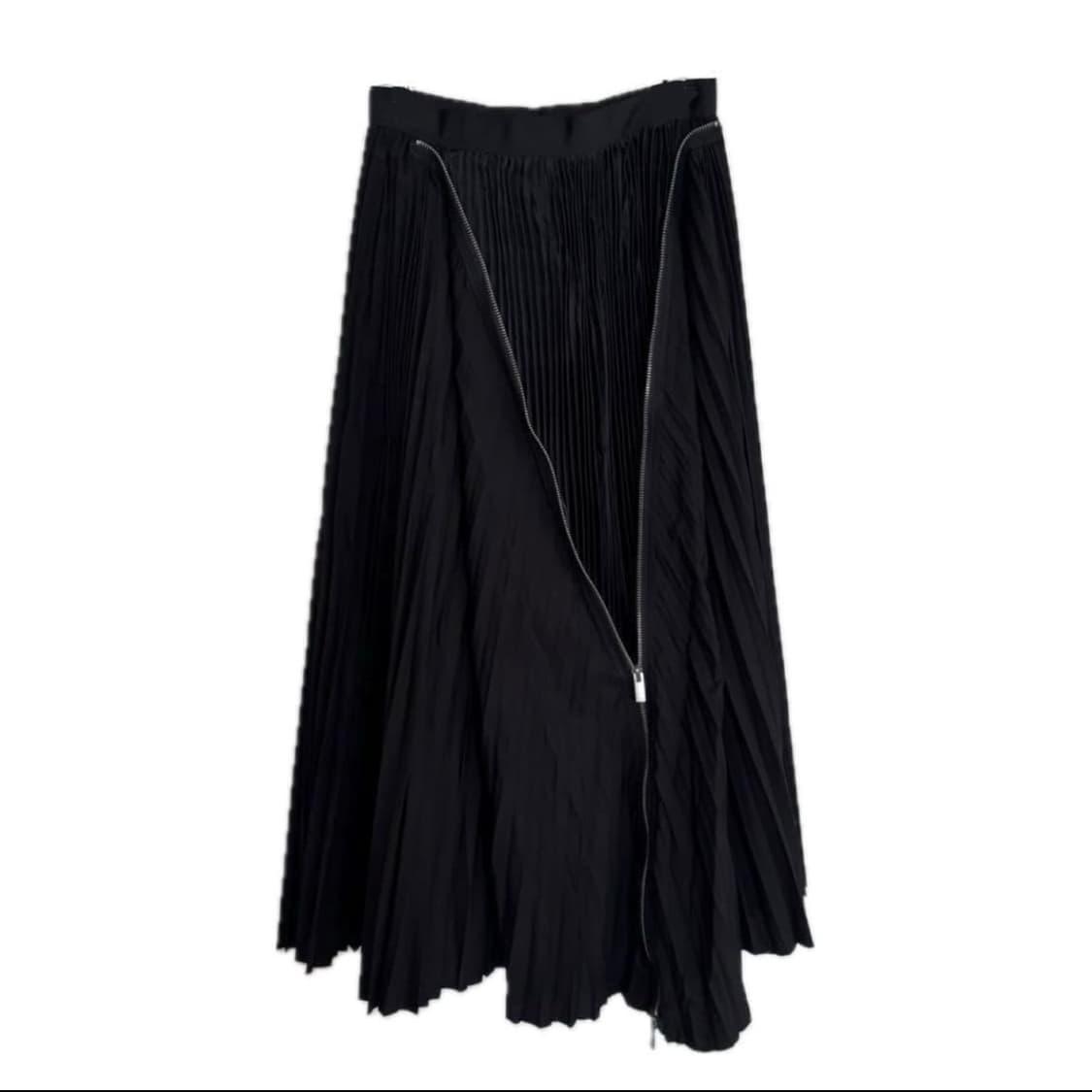 사카이 ZIP 플리츠 스커트 블랙 상품이미지2
