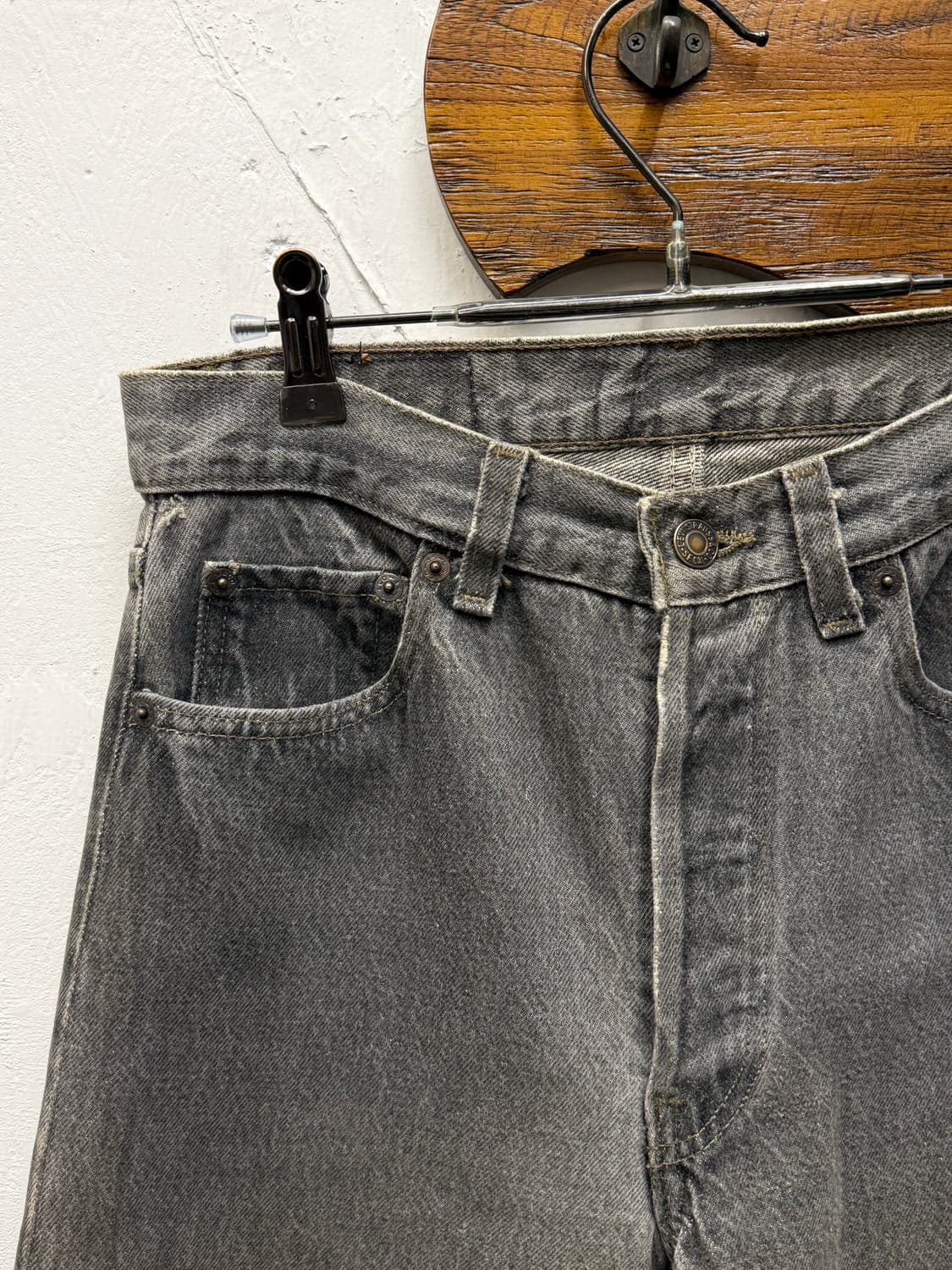 90s USA Levi's 501 Straight Gray Denim P 상품이미지7