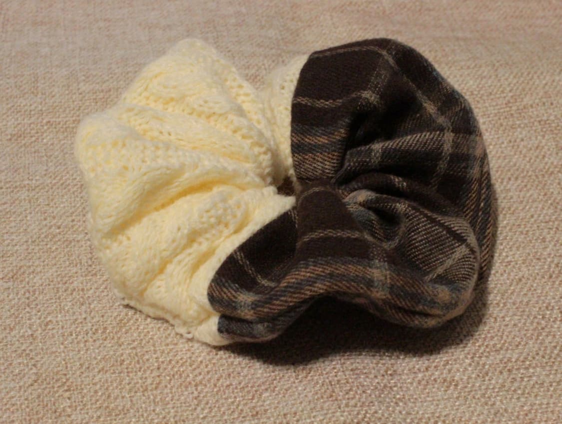 핸드메이드 모리걸 꽈배기니트 스크런치 상품이미지2