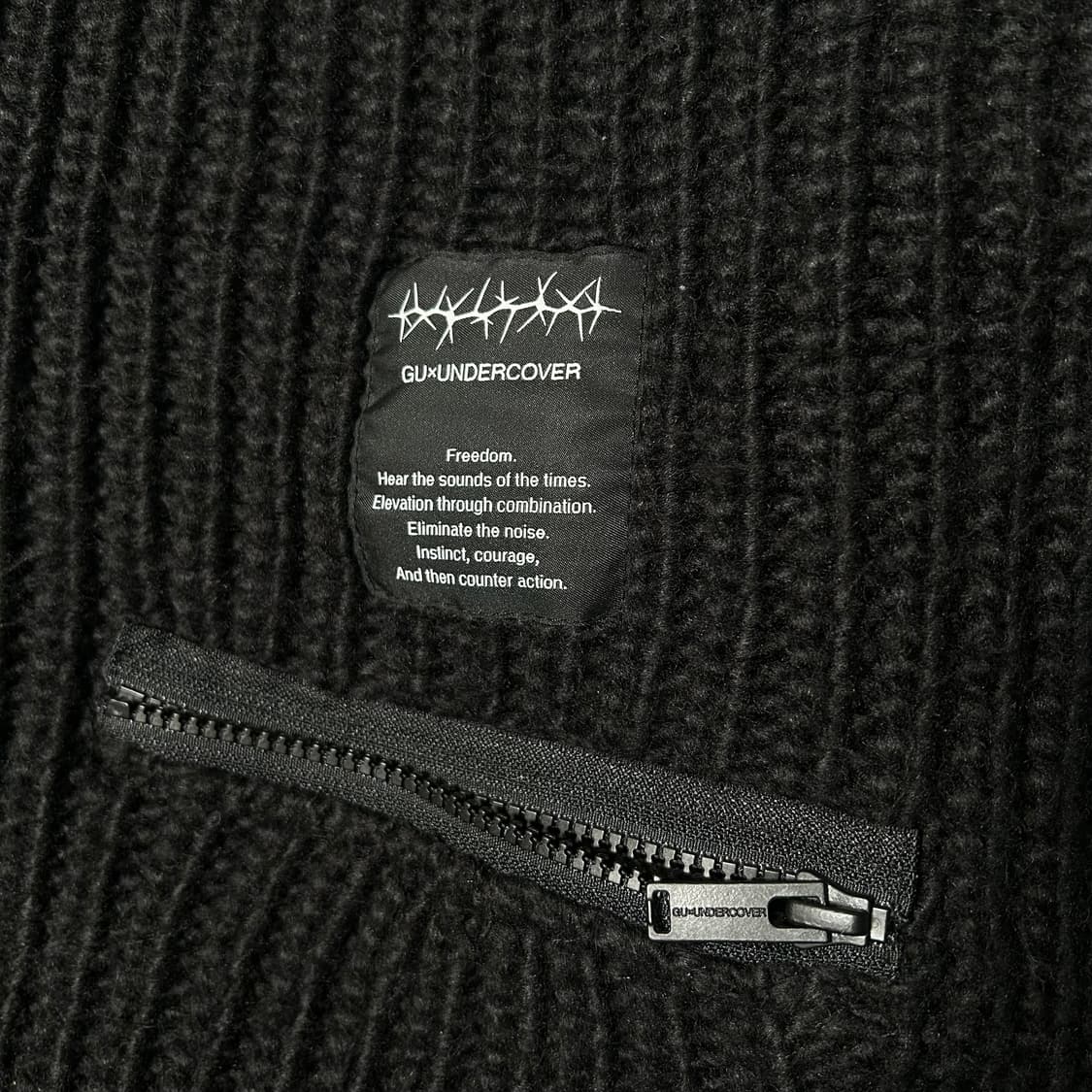 (XL) GU 언더커버 블랙 니트 가디건 상품이미지4