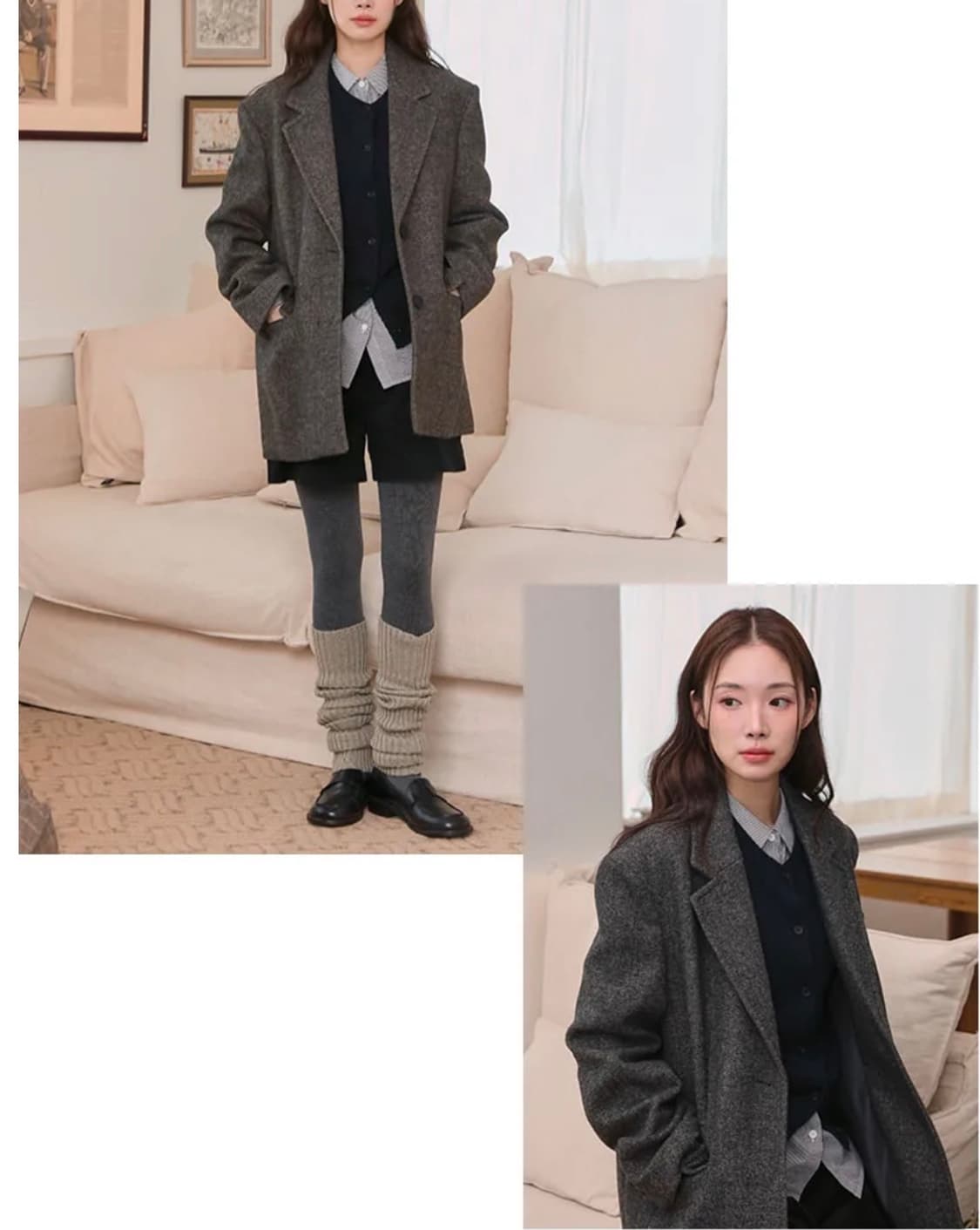 미쏘 테일러드 오버핏 울자켓 블랙 M 사이즈 상품이미지2