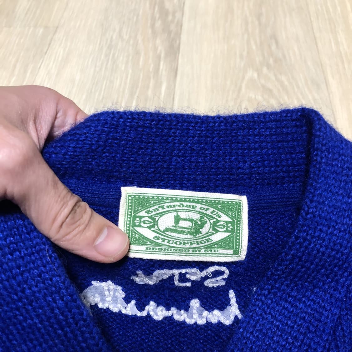 (우먼스 M) STU 우먼스 1990 V넥 니트 블루 상품이미지5