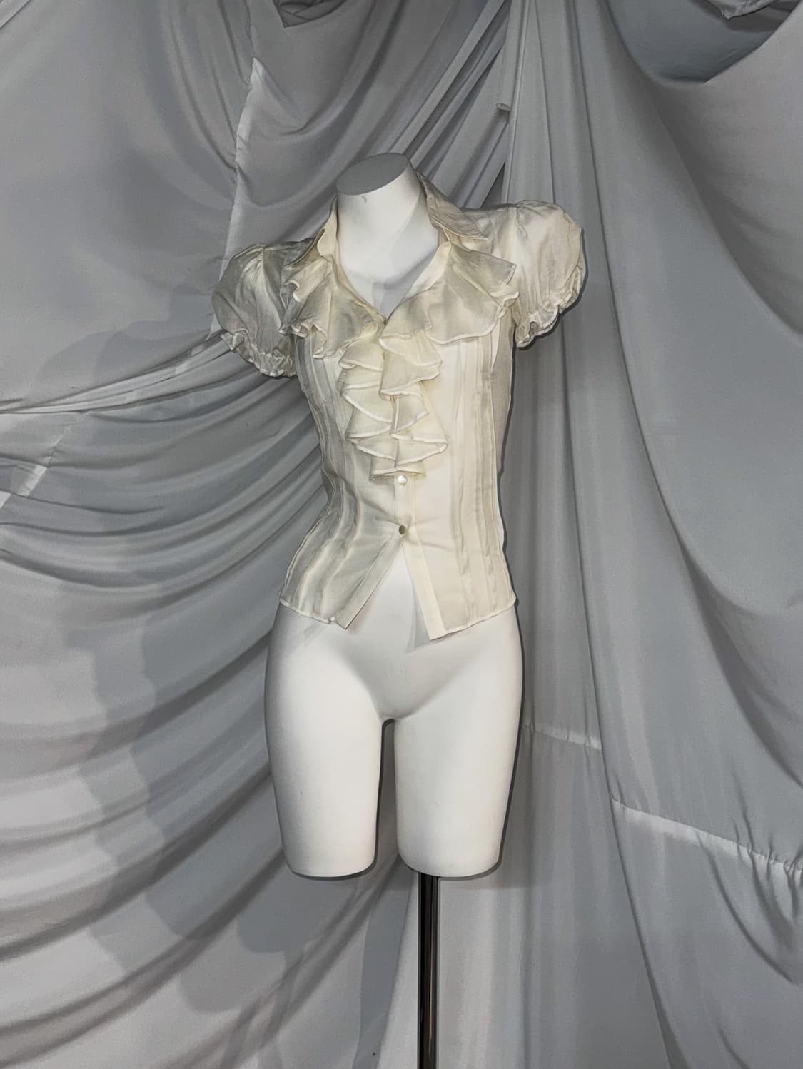 무채색 셔링 공겜여주 십자가 리본 코디세트  상품이미지2