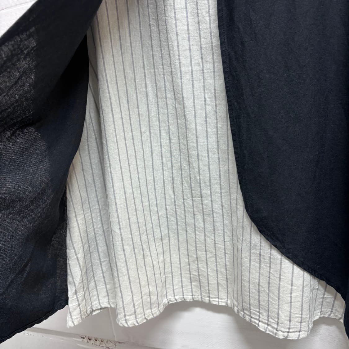 CLOUDNINE 블랙 린넨 혼방 리본 레이어드 블라우스 JPN 상품이미지8