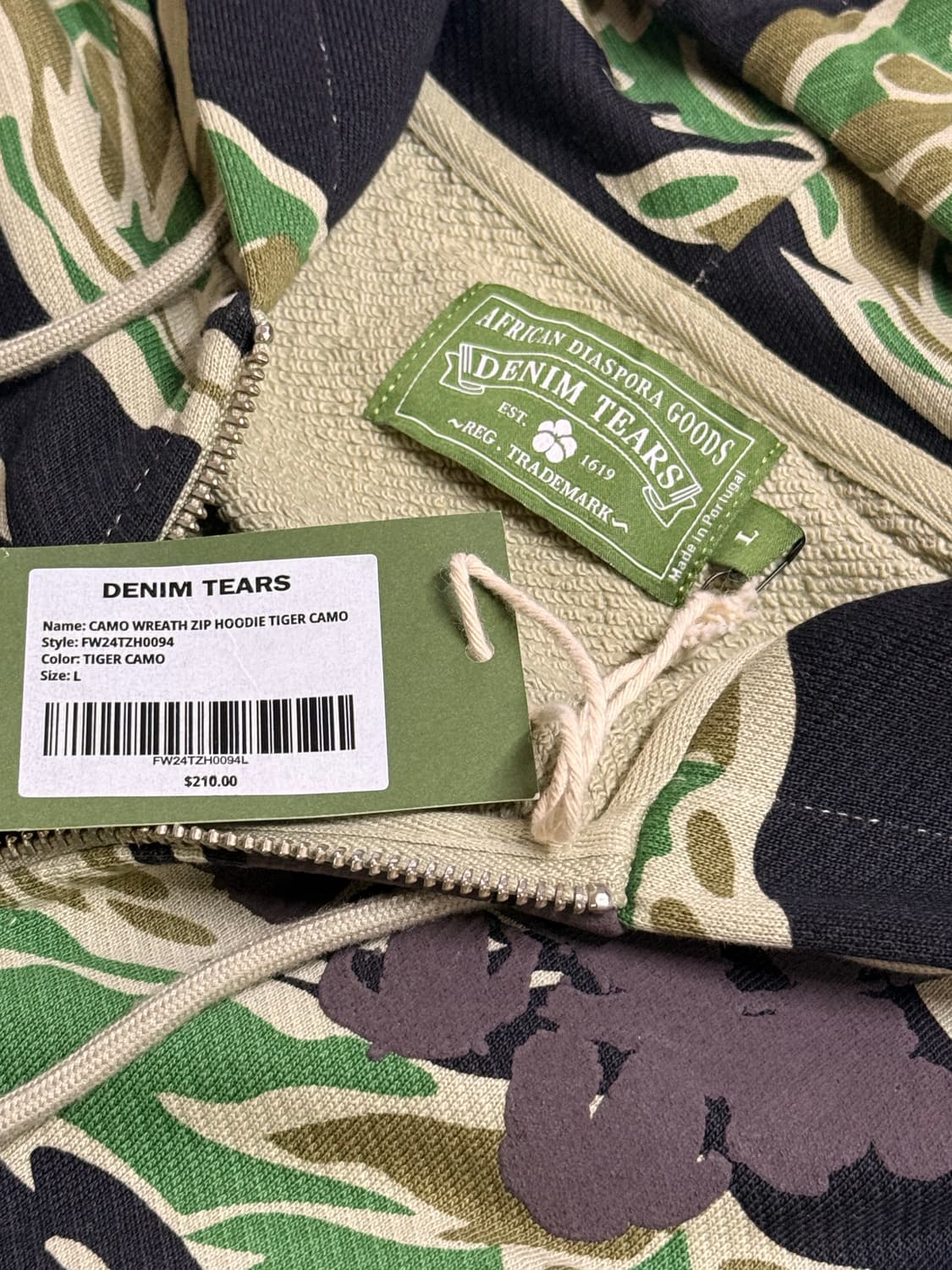 데님티어스 카모 후드 L 새상품 상품이미지2