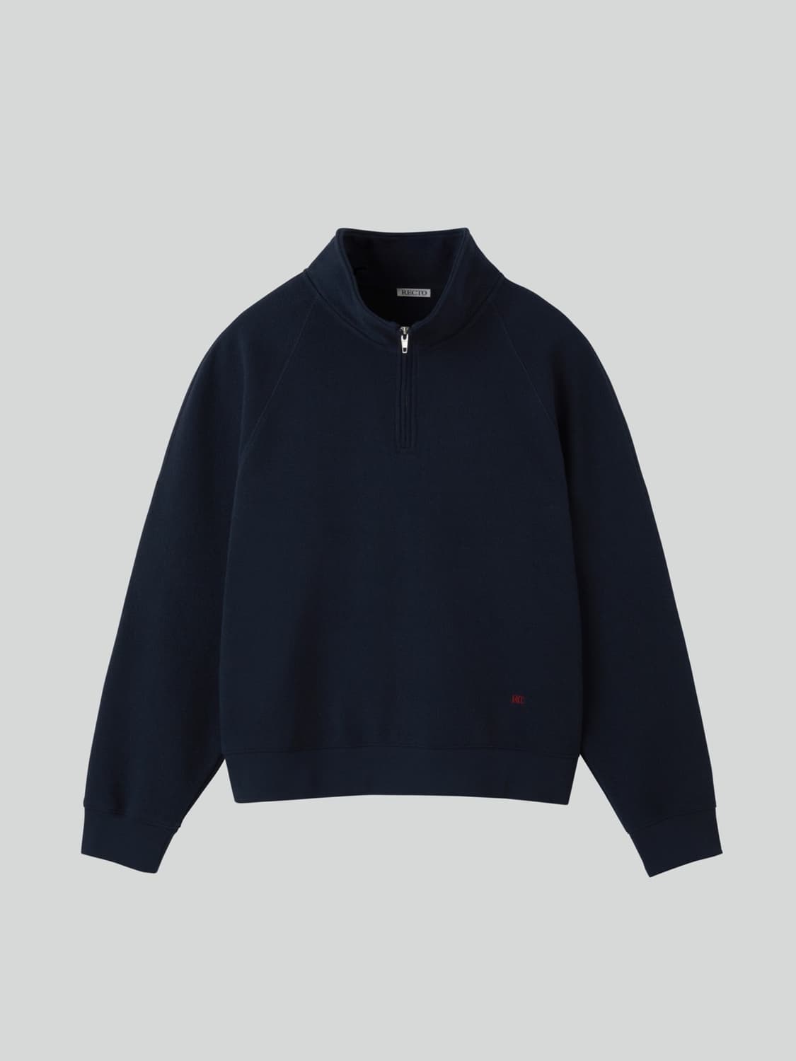 렉토 RC 로고 하프 집업 맨투맨 스웻 셔츠 네이비 상품이미지1