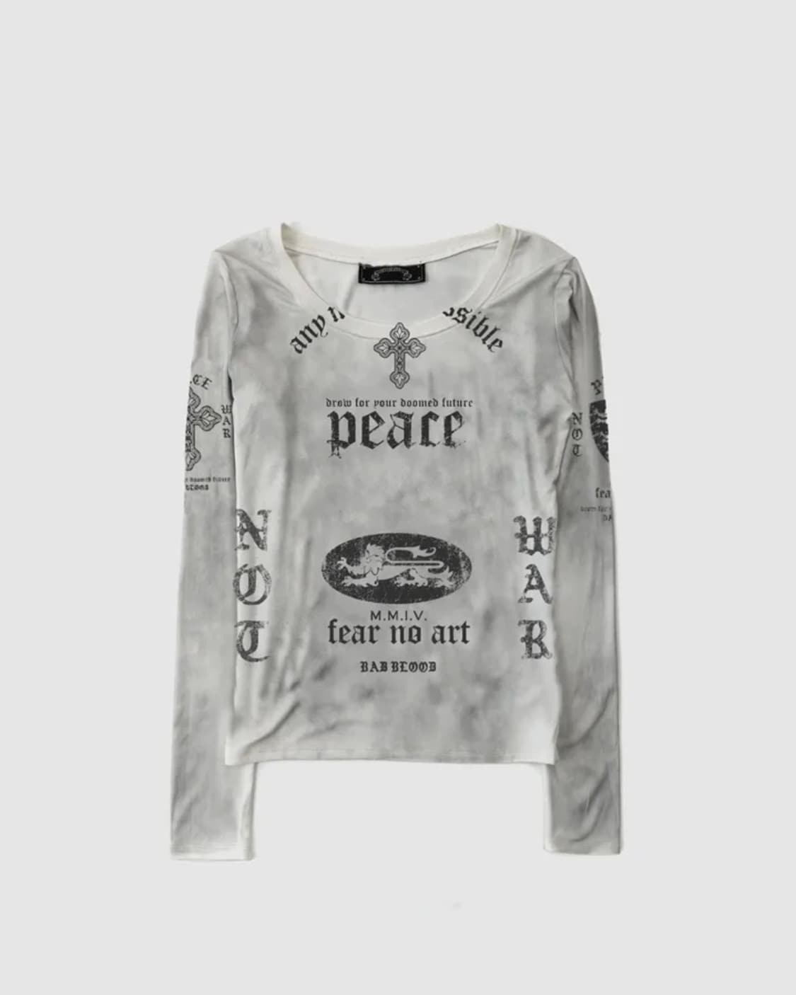 배드블러드 PEACE NOT WAR 루즈핏 티 롱슬리브 상품이미지1