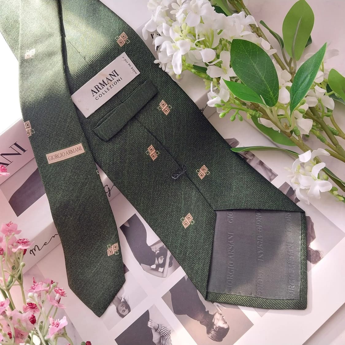 아르마니꼴레지오니 실크 미니멀 패턴 넥타이 9.6cm A+등급 K1535 상품이미지6