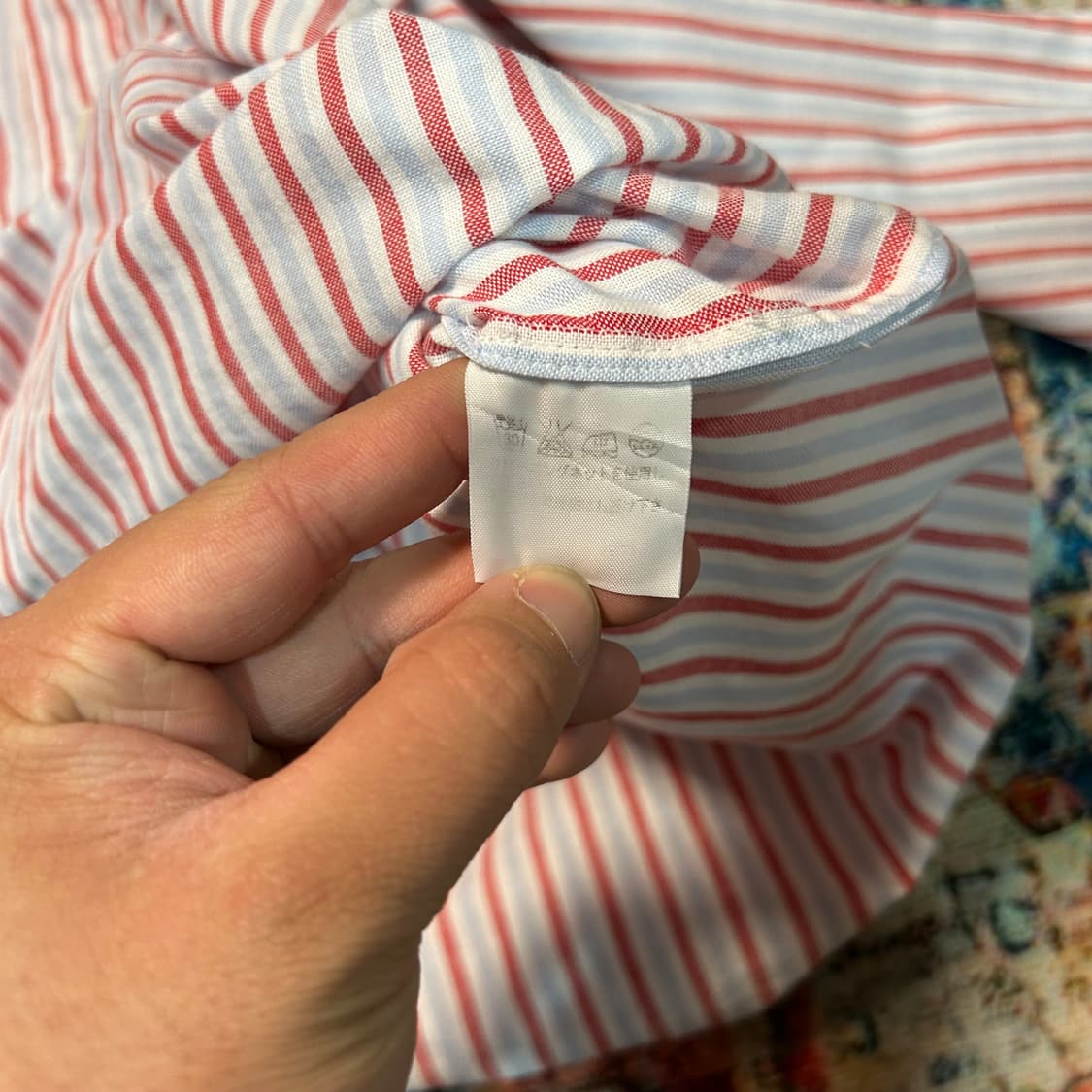 [M] 메르시보꾸 자수로고 스트라이프 셔츠 상품이미지6