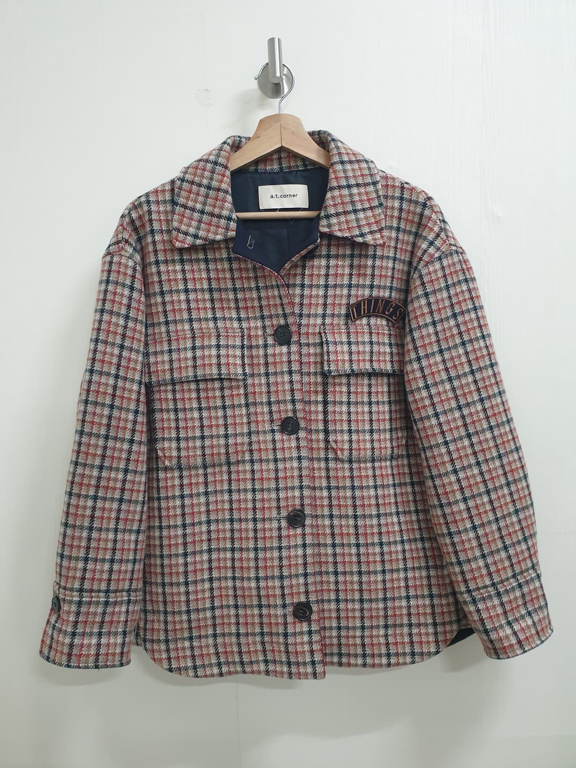 a.t.corner 체크 셔츠형 자켓 66사이즈 상품이미지1