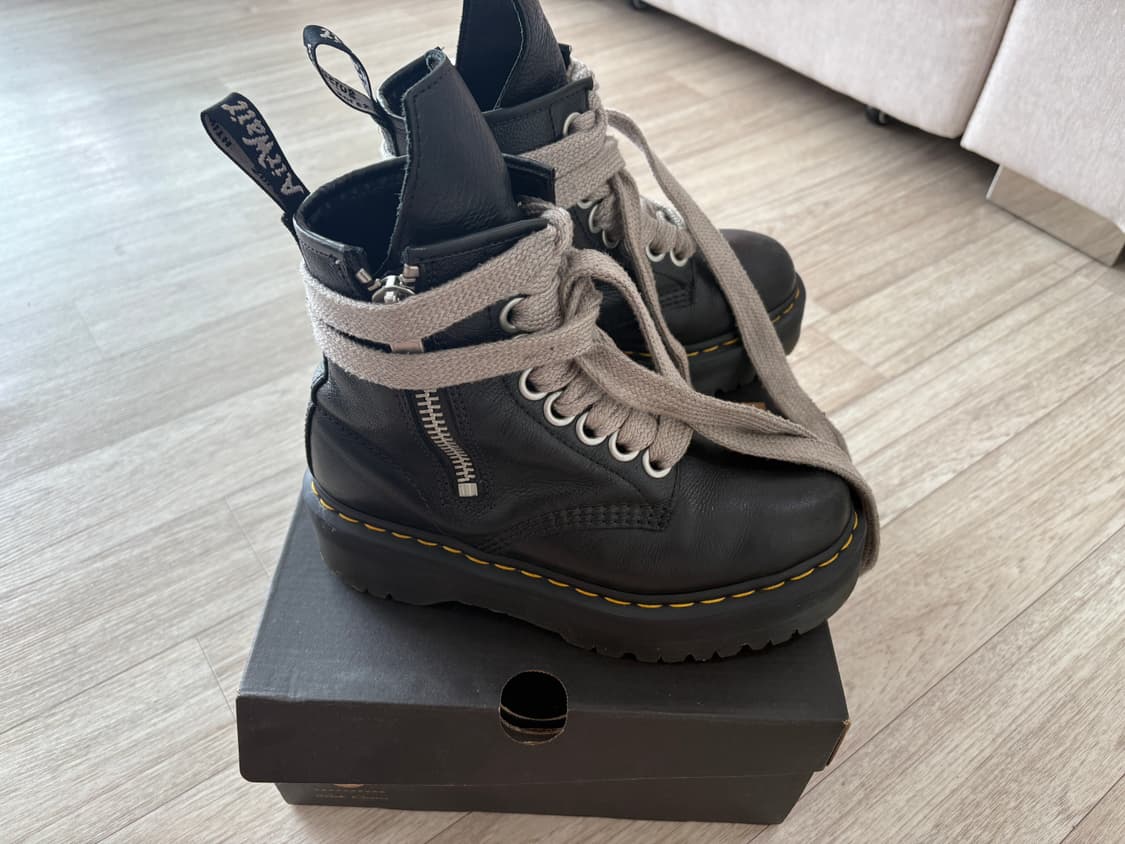 닥터마틴x릭오웬스 콜라보 1460 QUAD RO BLACK LUNAR 상품이미지1