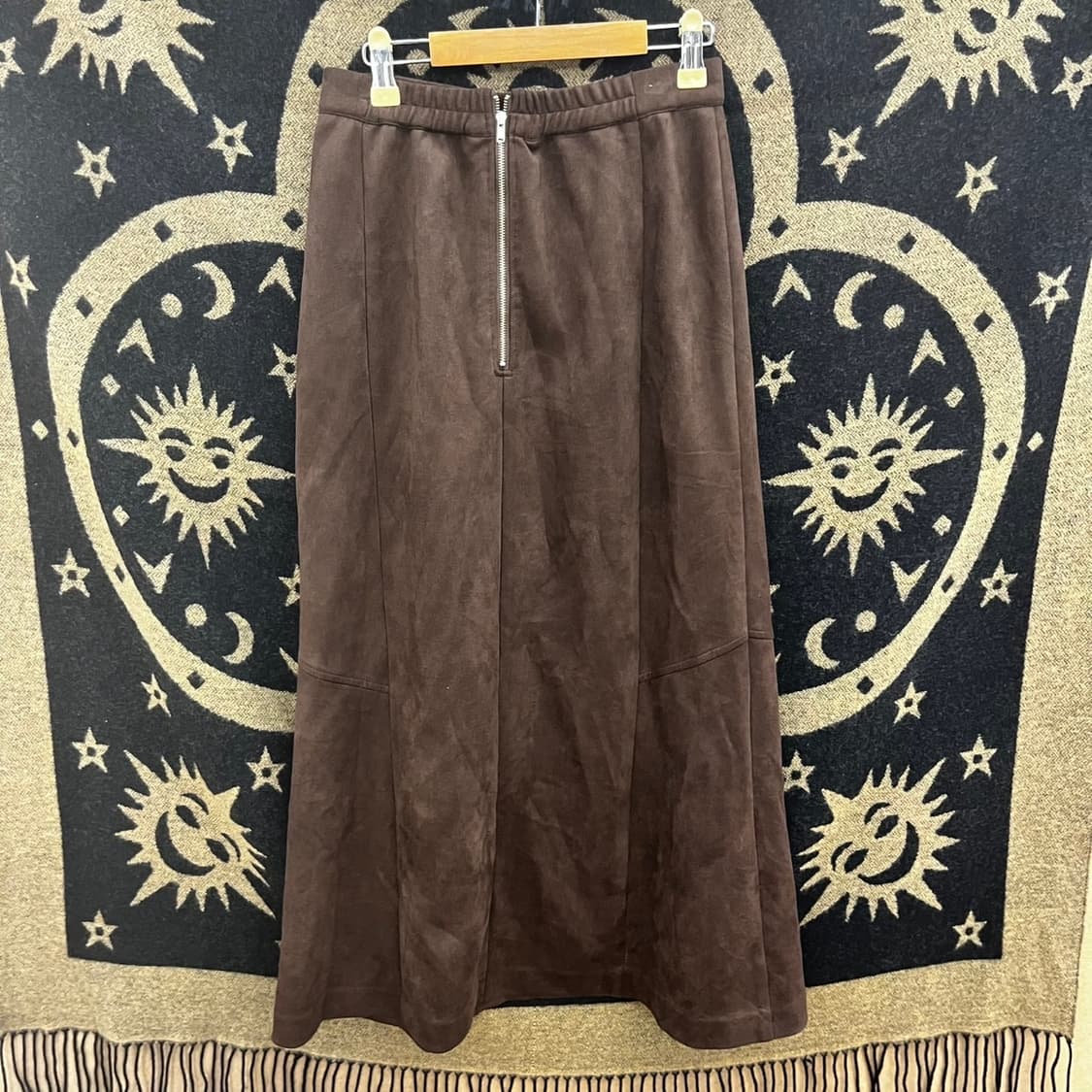 빈티지 모리 코코아 브라운 스웨이드 롱스커트 K0157 상품이미지4
