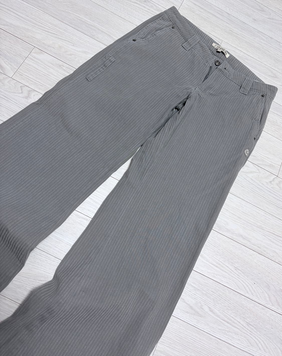 코이세이오 로우라이즈 스트라이프 부츠컷 그레이 상품이미지2