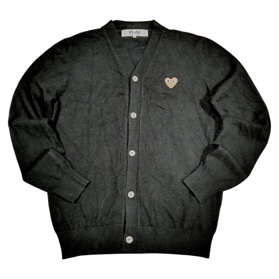 ✨ (바배) 꼼데가르송 골드와펜 브이넥 블랙 가디건  상품이미지1