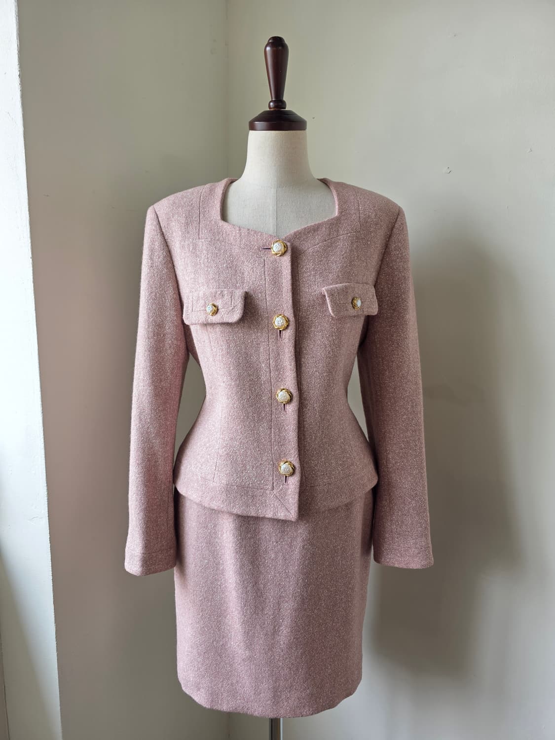 진주 버튼 트위드 셋업 상품이미지2