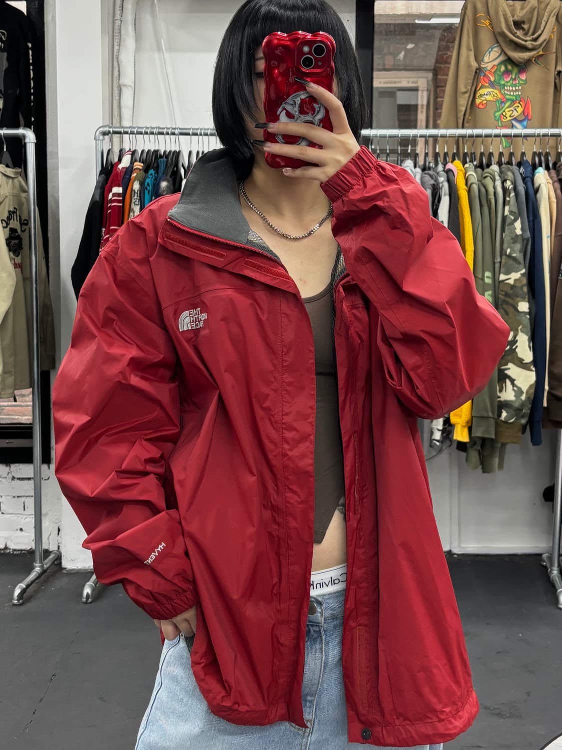 노스페이스 하이벤트 레드 바람막이 상품이미지3