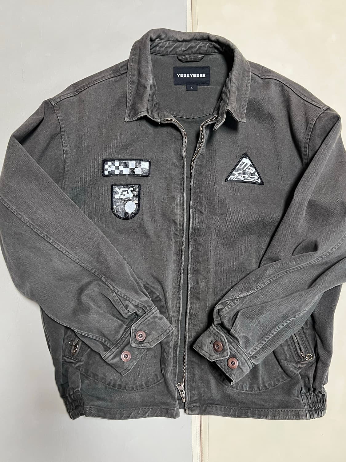 예스아이씨 Patched Zip Jacket Charcoal 사이즈 L 상품이미지8