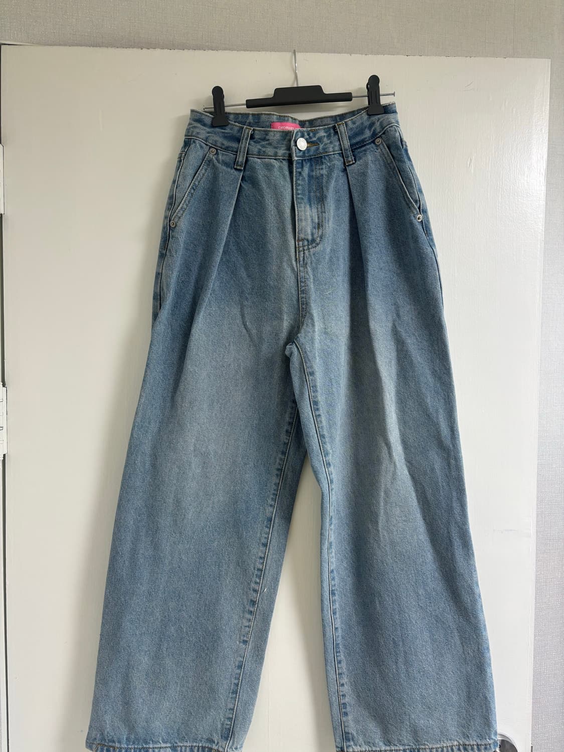 중청 핀턱 와이드 데님 팬츠 상품이미지1