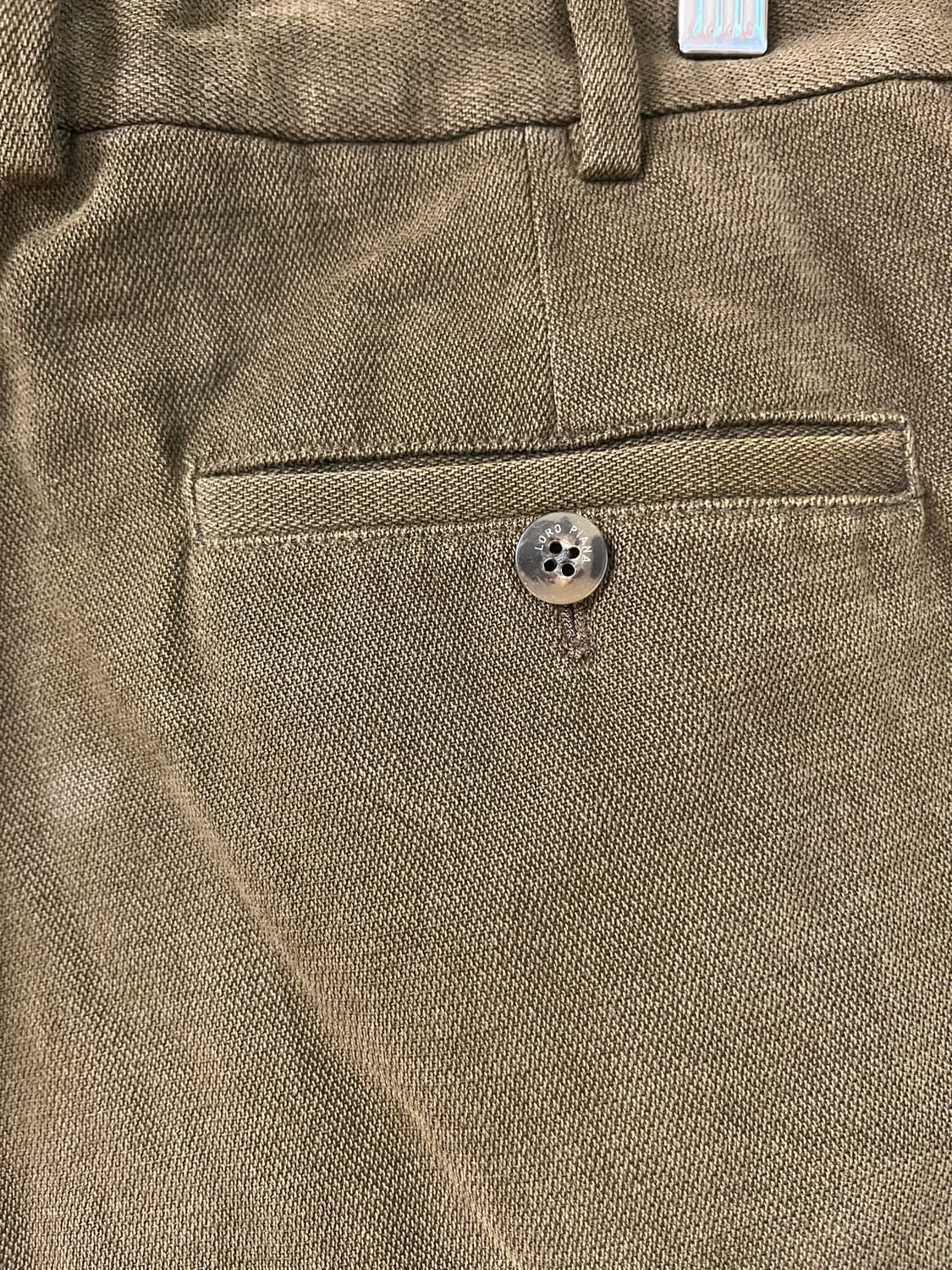 로로피아나 올리브 그린 코튼 팬츠 50 정품 상품이미지4