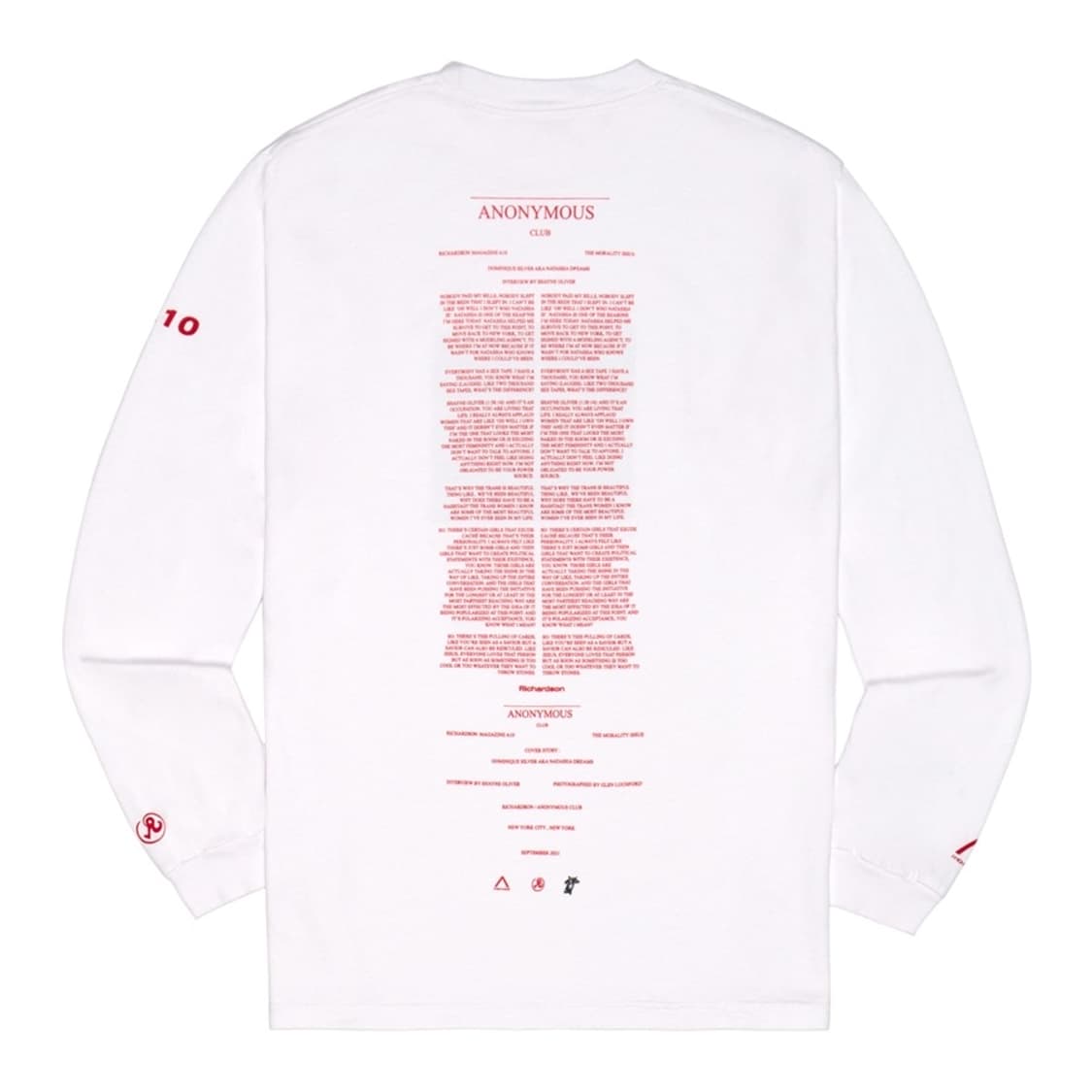 리차드슨 x 어나니머스 클럽 A10 도미니크 실버 롱슬리브 화이트 상품이미지2
