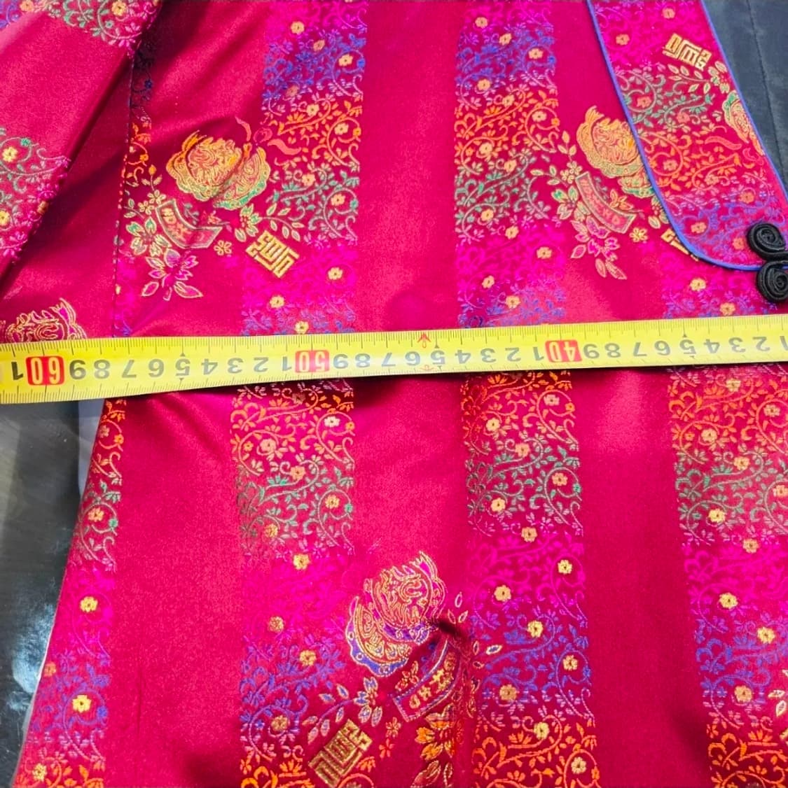 전통 자카드 마고자 버건디 오리엔탈 가운 상품이미지6