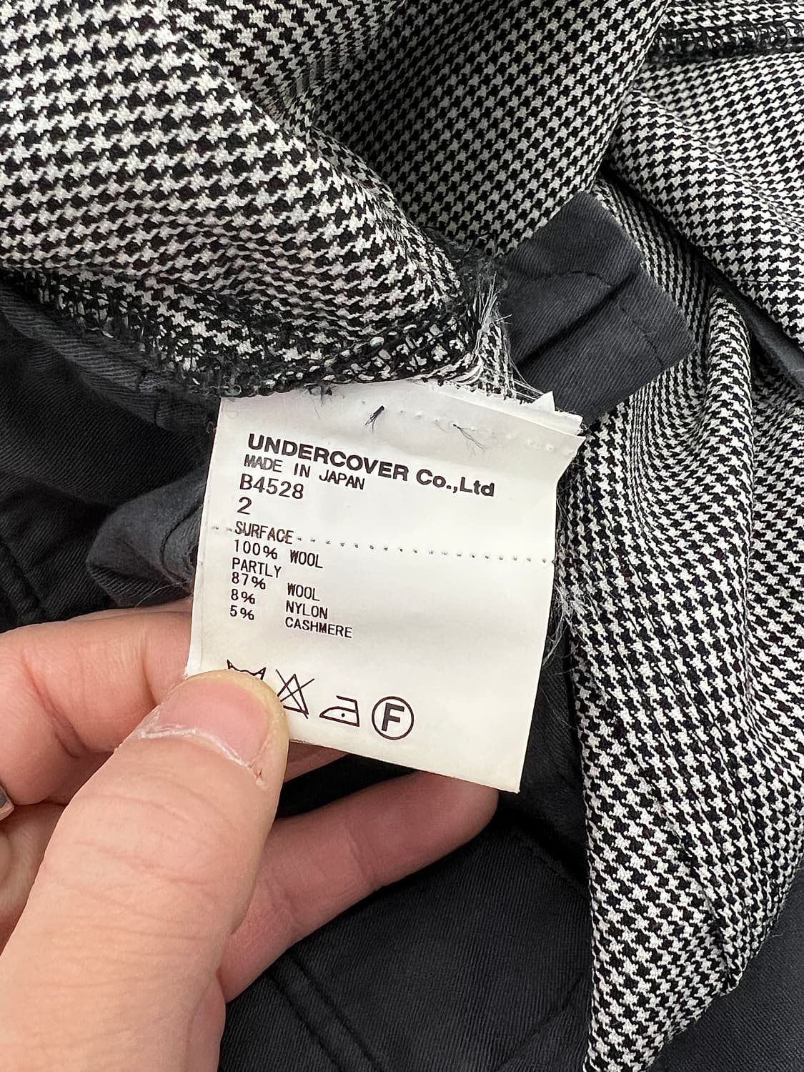 언더커버 08AW 기믹 멀티 지퍼 하운드 투스 트라우저 팬츠 상품이미지8