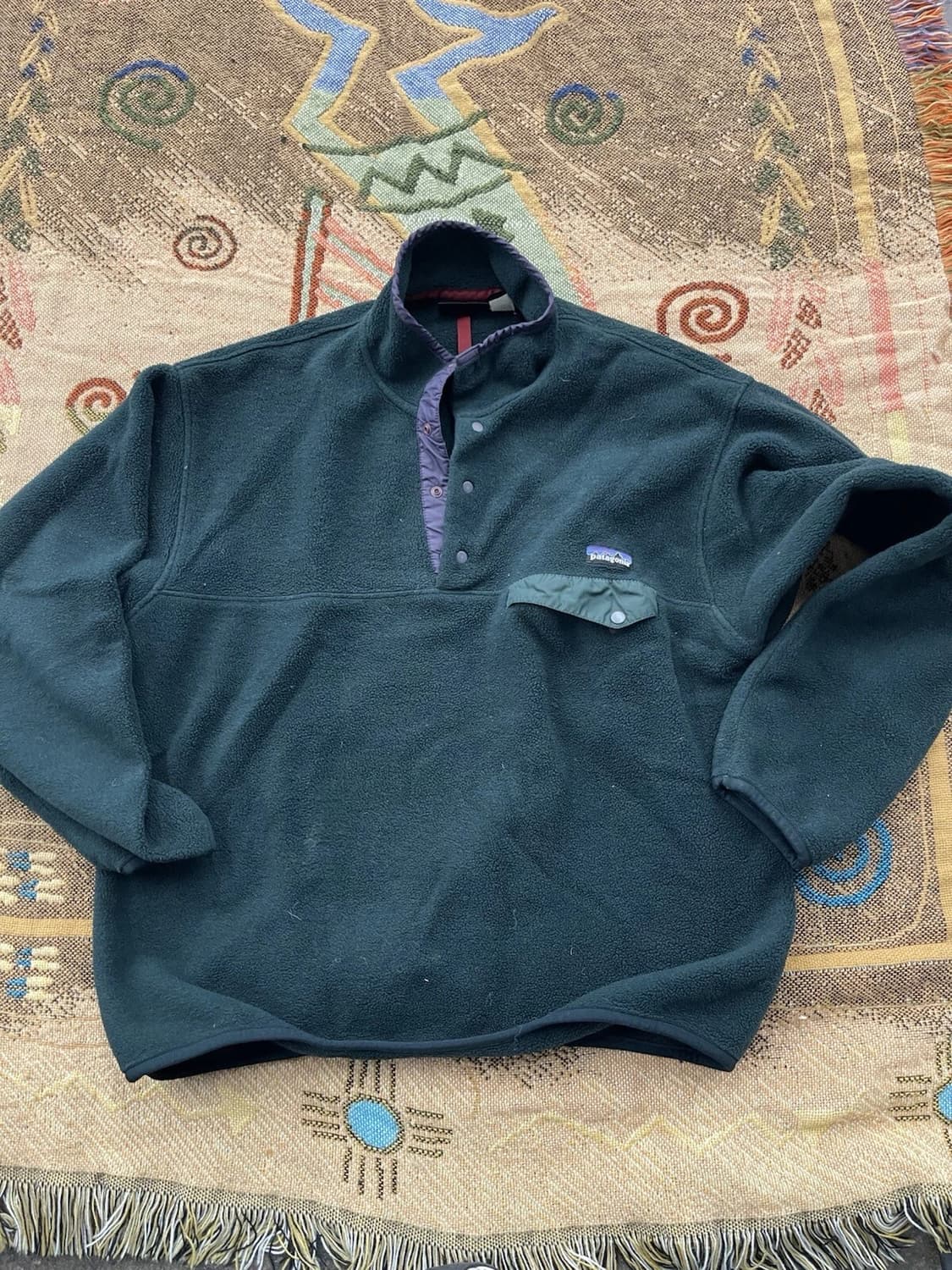 90s 자메이카 파타고니아 신칠라 스냅-T 다크그린 상품이미지1