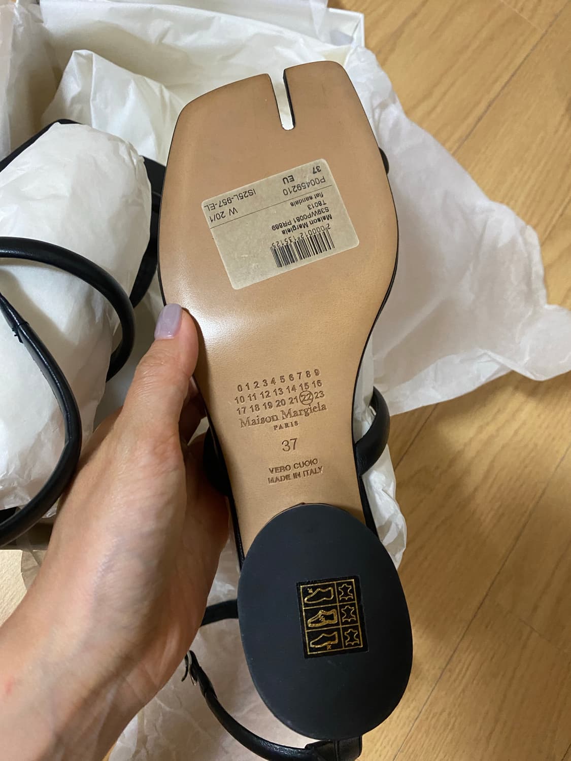 메종마르지엘라 타비 샌들 37사이즈 블랙 정품 새상품 상품이미지5