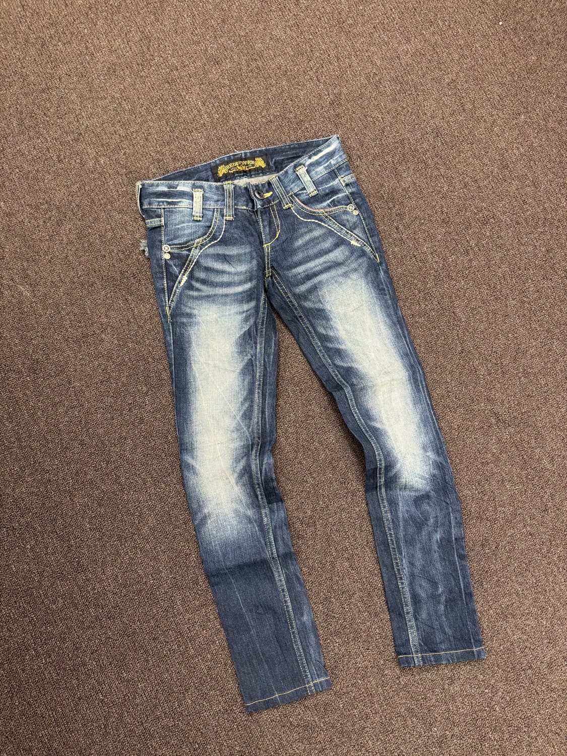 24)레드페퍼 빈티지 Y2K 큐빅 포인트 로우라이즈 데님팬츠 상품이미지1