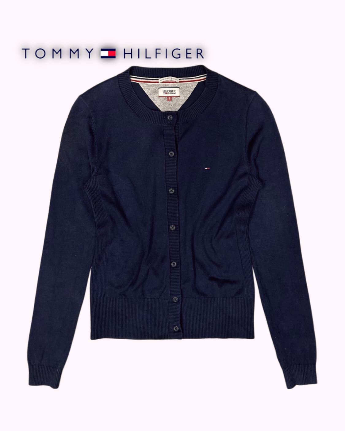 mark embroidery navy cardigan 상품이미지1