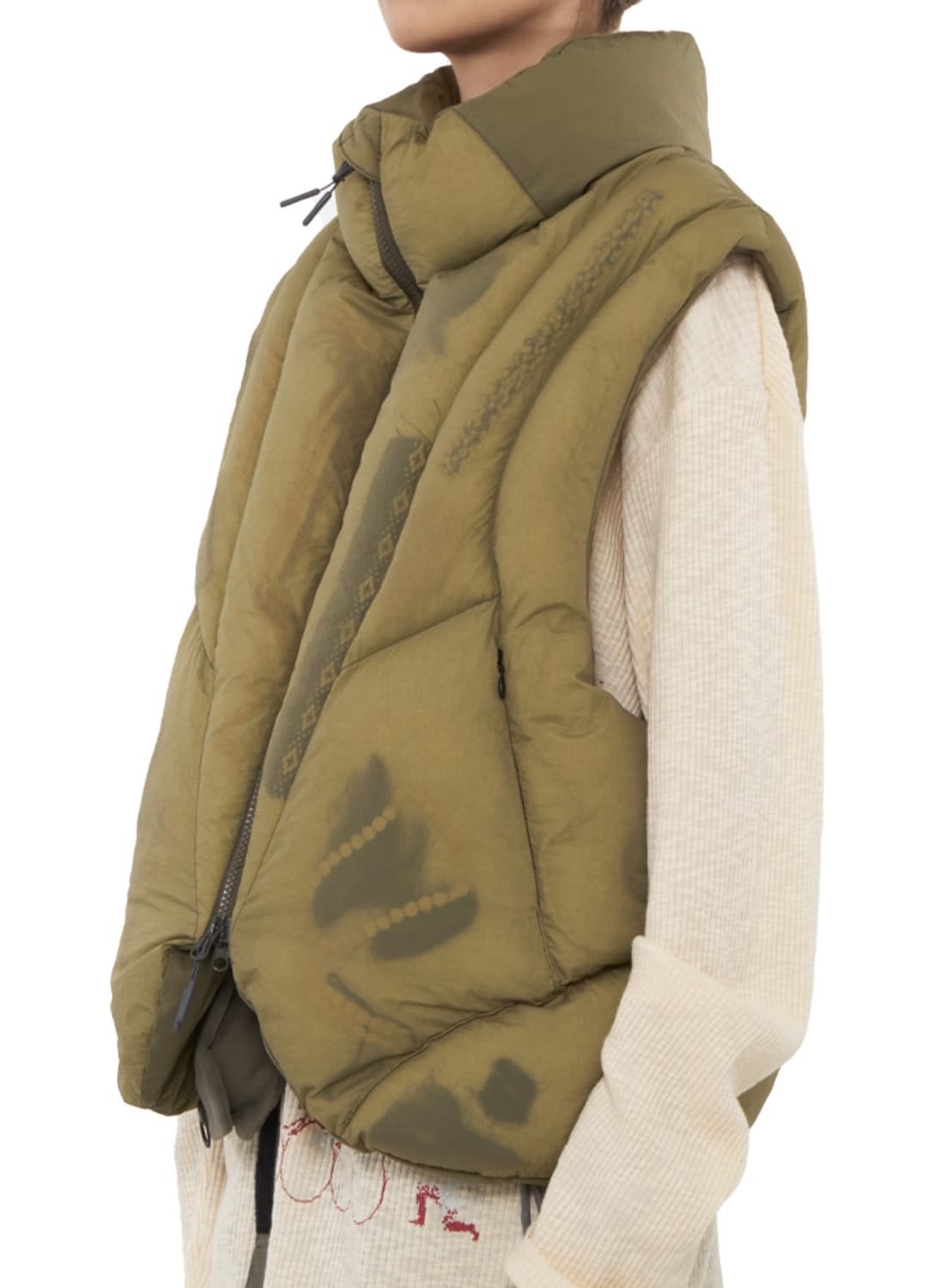 Hyien Seo Padded Vest 혜인서 패딩 베스트 카키 컬러 상품이미지2