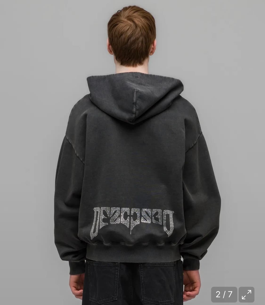 032c 러스터 집업 후디 페이디드 블랙 LUSTER ZIP-UP  상품이미지3