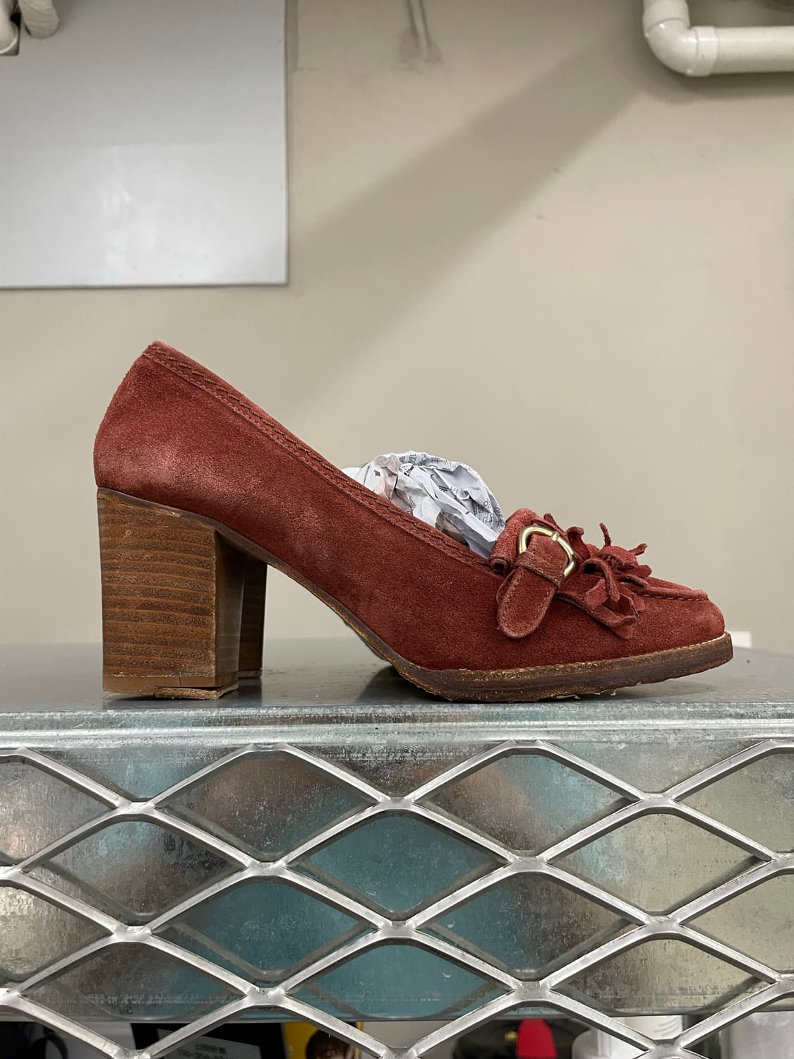 A.P.C 스웨이드 로퍼 버건디 38 상품이미지4
