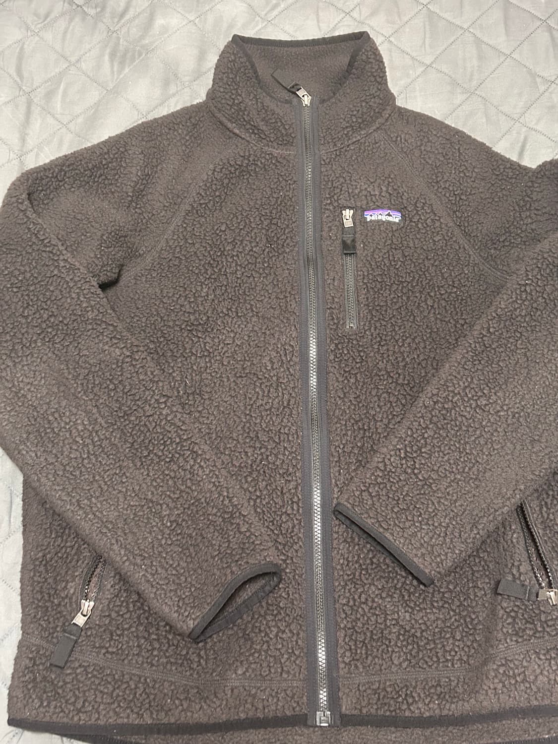 파타고니아 레트로 딥파일 플리스 풀집업 자켓 블랙 L(105) 상품이미지1