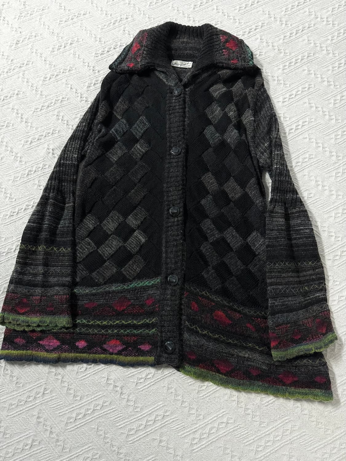 울 블렌디드 멀티 패턴/컬러 가디건 상품이미지8