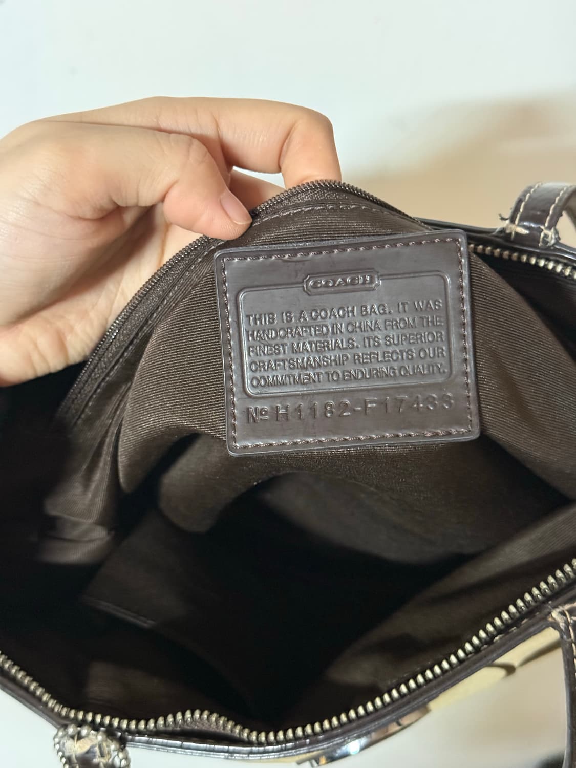 코치 시그니처 브라운 자카드 토트백 빈티지 Y2K 상품이미지6