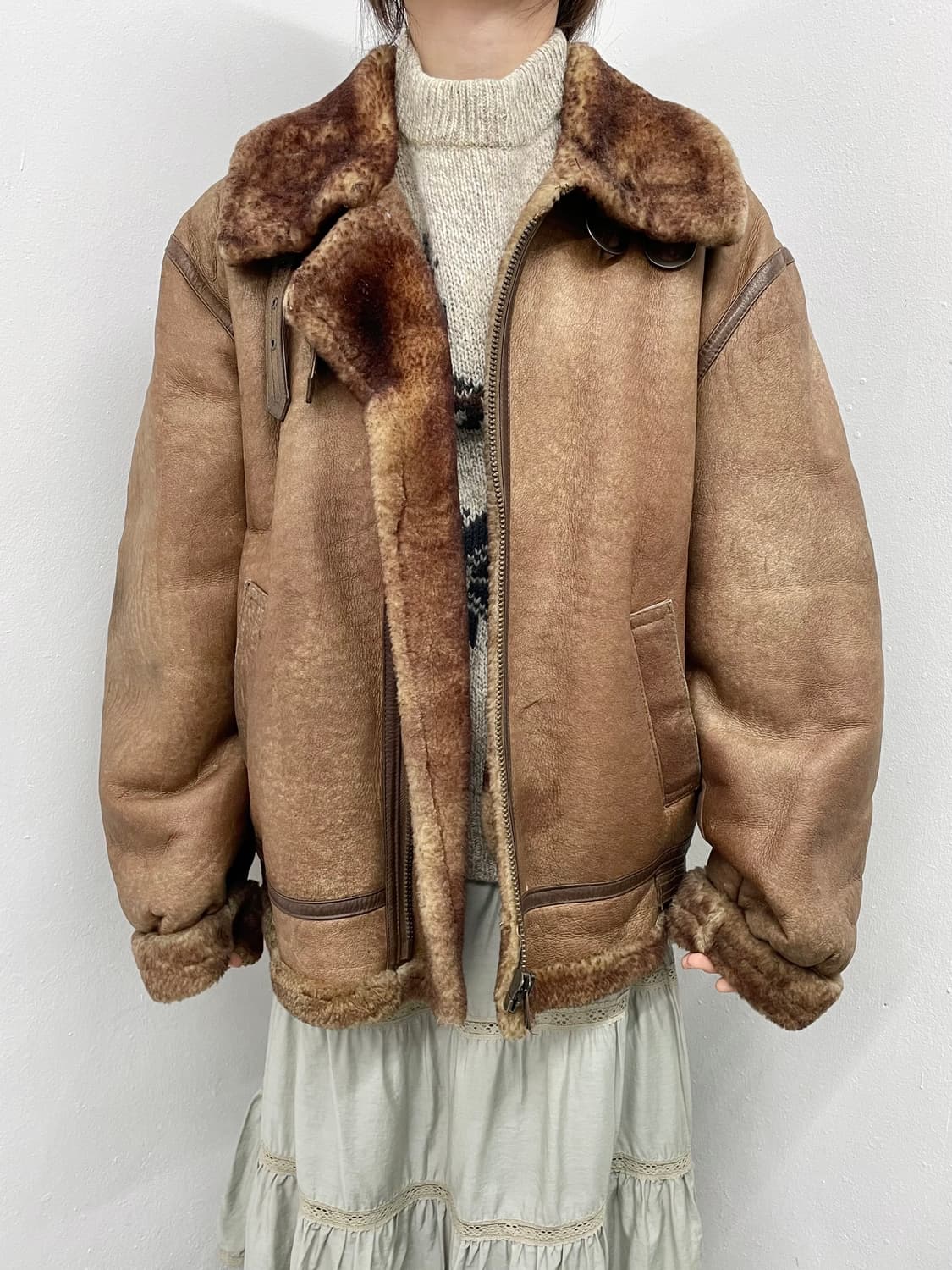 B-3 비쓰리 오리지널 양가죽 무스탕 상품이미지5